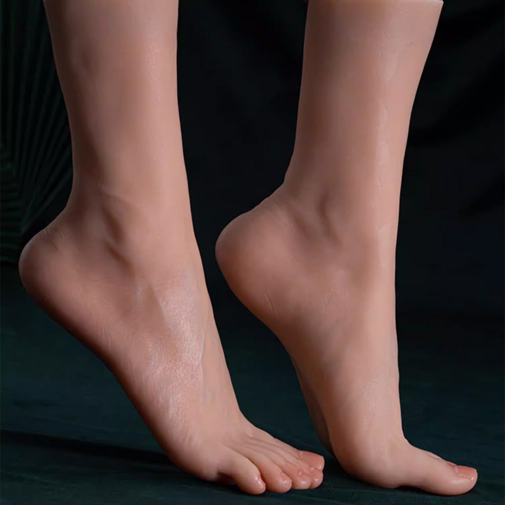 DE-LIANG Realistic Silicone Female Foot Model for Medical Study & Sock & Shoe Display