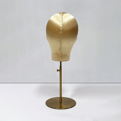 DE-LIANG Plus Size Female Silk Mannequin Head with Adjustable Stand for Wigs & Hats