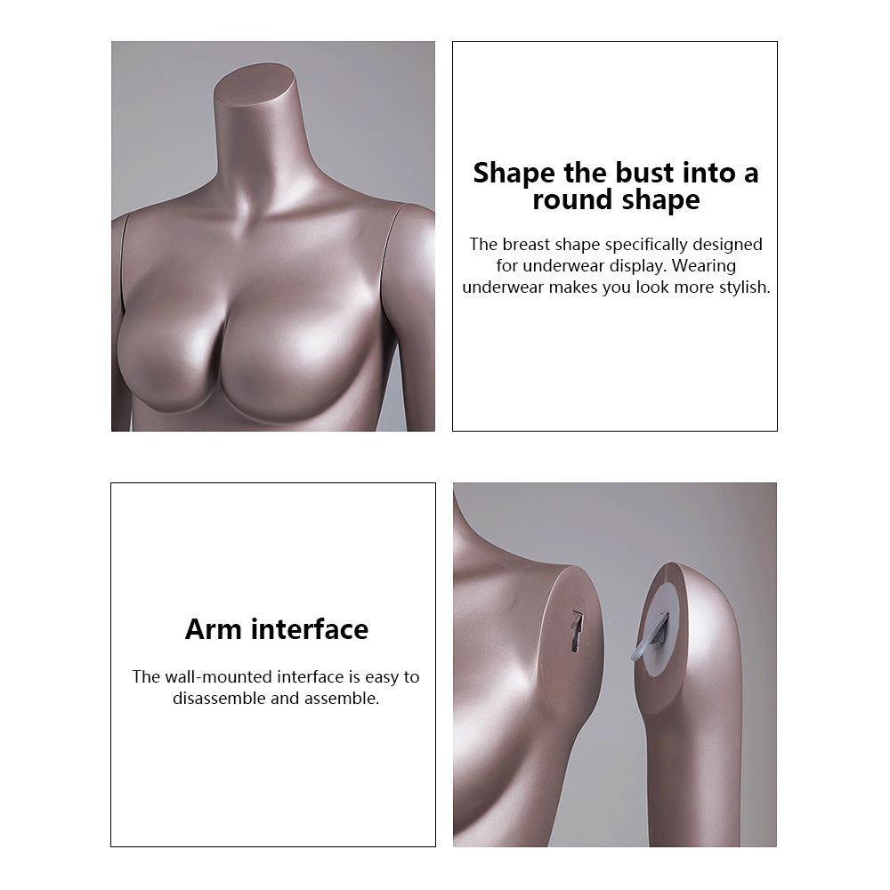 Matte White / Rose Gold Female Full Body Mannequin