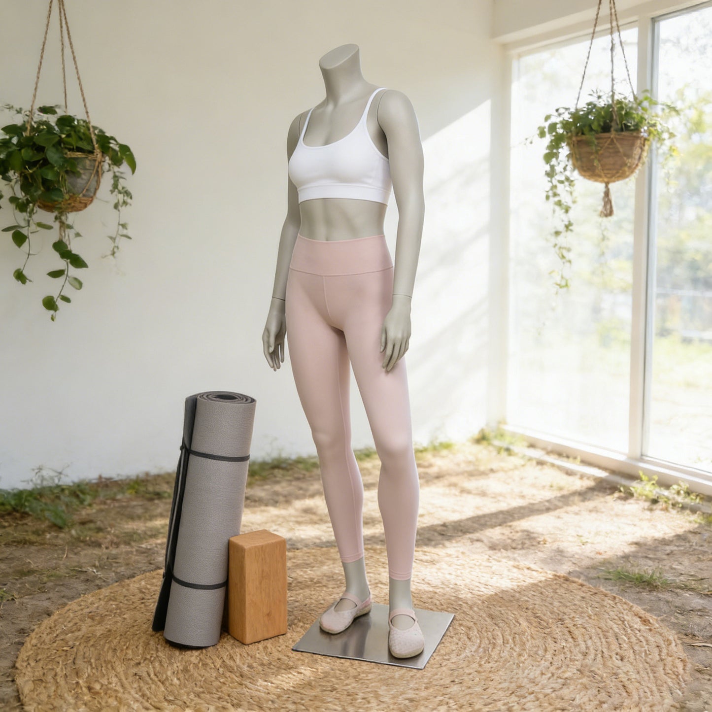 DE-LIANG Headless Female Mannequin Full Body Fiberglass Display Form for Sportswear Store