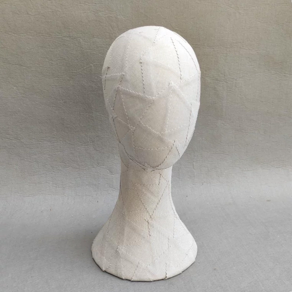 DE-LIANG Handcrafted Kraft Paper & Linen Mannequin Head, Pin-Insert Wig & Hat Display
