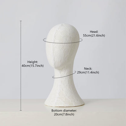 DE-LIANG Pinnable Lace Mannequin Head Display Stand for Hats Wigs Scarves & Jewelry