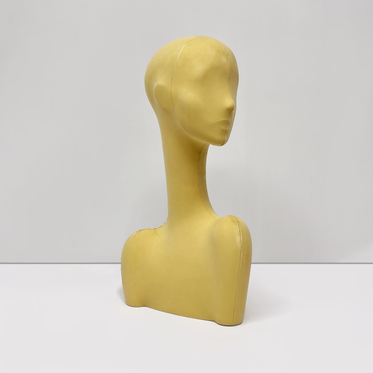 DE-LIANG Swan Neck Velvet Mannequin Head, Fiberglass Wig & Jewelry Display