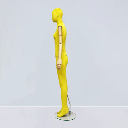 Luxury Matte Flannel Female Mannequin | Articulated Wooden Arms | DE-LIANG