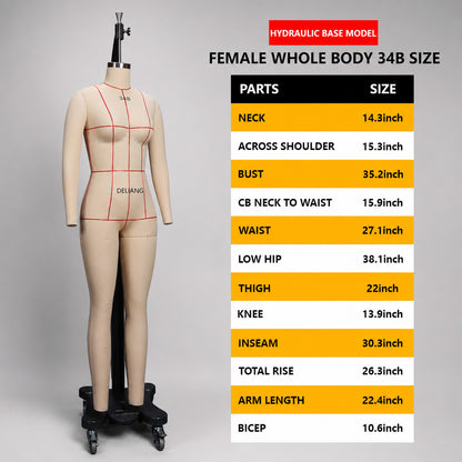 Maniquí femenino DL900 36B, modelo de sastrería de lencería para costura, maniquí de modista adulto de medio cuerpo de alta calidad por mar.