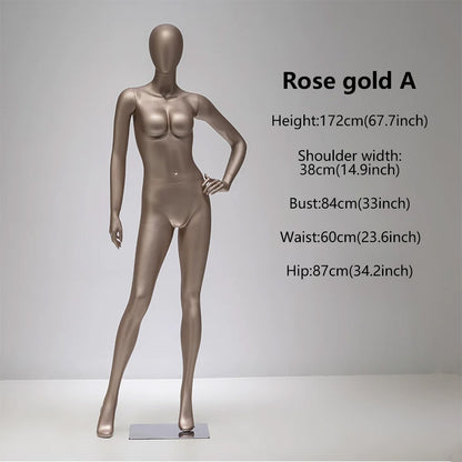 DE-LIANG Full Body Female Mannequin | Fiberglass Dress Form for Boutique Clothing Display