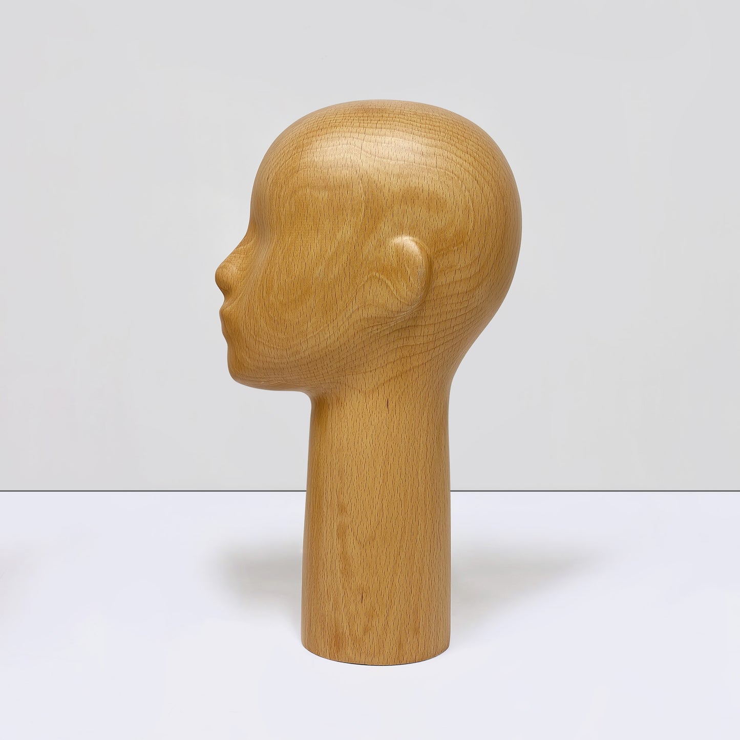 DE-LIANG Wooden Mannequin Head Stand for Hats Wigs & Glasses | Beechwood Display Model
