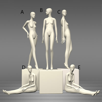 Maniquí femenino de cuerpo entero DE-LIANG: maniquí ajustable con torso para exhibición, maniquí moderno para boutiques de moda y escaparates.