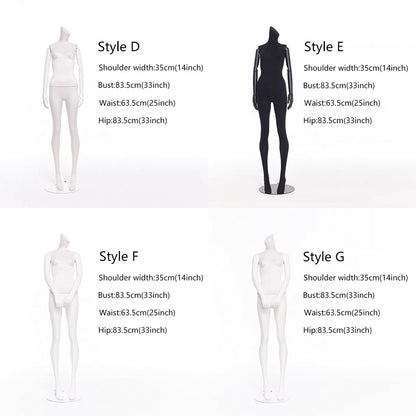 DE-LIANG Female Headless Full Body Mannequins,Linen Fabric Fiberglass Mannequins,Detachable Women Torso Dress Form Suitable For Wedding Store,Clothing Store,Window Display