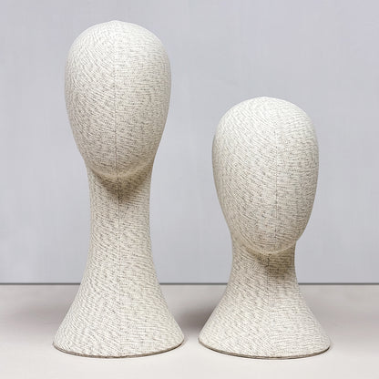 DE-LIANG luxury Pinnable Linen Mannequin Head: Fashion Style Jewelry, Wig, Hat, Sunglasses, Sarves Display