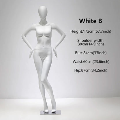 DE-LIANG Full Body Female Mannequin | Fiberglass Dress Form for Boutique Clothing Display