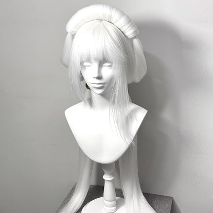 DE-LIANG White Female Head Mannequin with shoulders,Adjustable Mannequin Head for Wigs, Hats & Accessories, Fiberglass Display Stand with Shoulders for Boutique & Store Displays