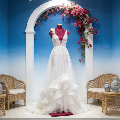 DE-LIANG Burgundy Suede Female Mannequin - Full Body Dress Form for Bridal Boutique