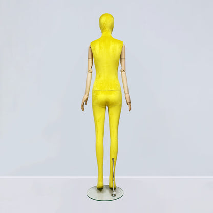 Luxury Matte Flannel Female Mannequin | Articulated Wooden Arms | DE-LIANG