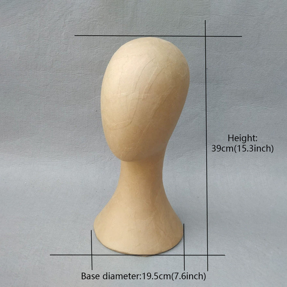 DE-LIANG Kraft Paper Mannequin Head & Dress Form for Garment Sample Display & Hat Wig