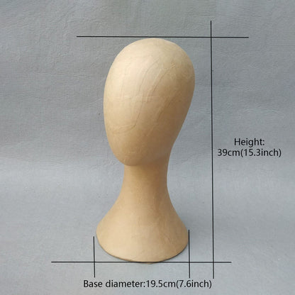 DE-LIANG Kraft Paper Mannequin Head & Dress Form for Garment Sample Display & Hat Wig