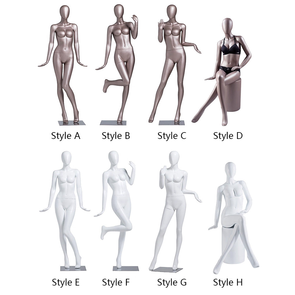 Matte White / Rose Gold Female Full Body Mannequin