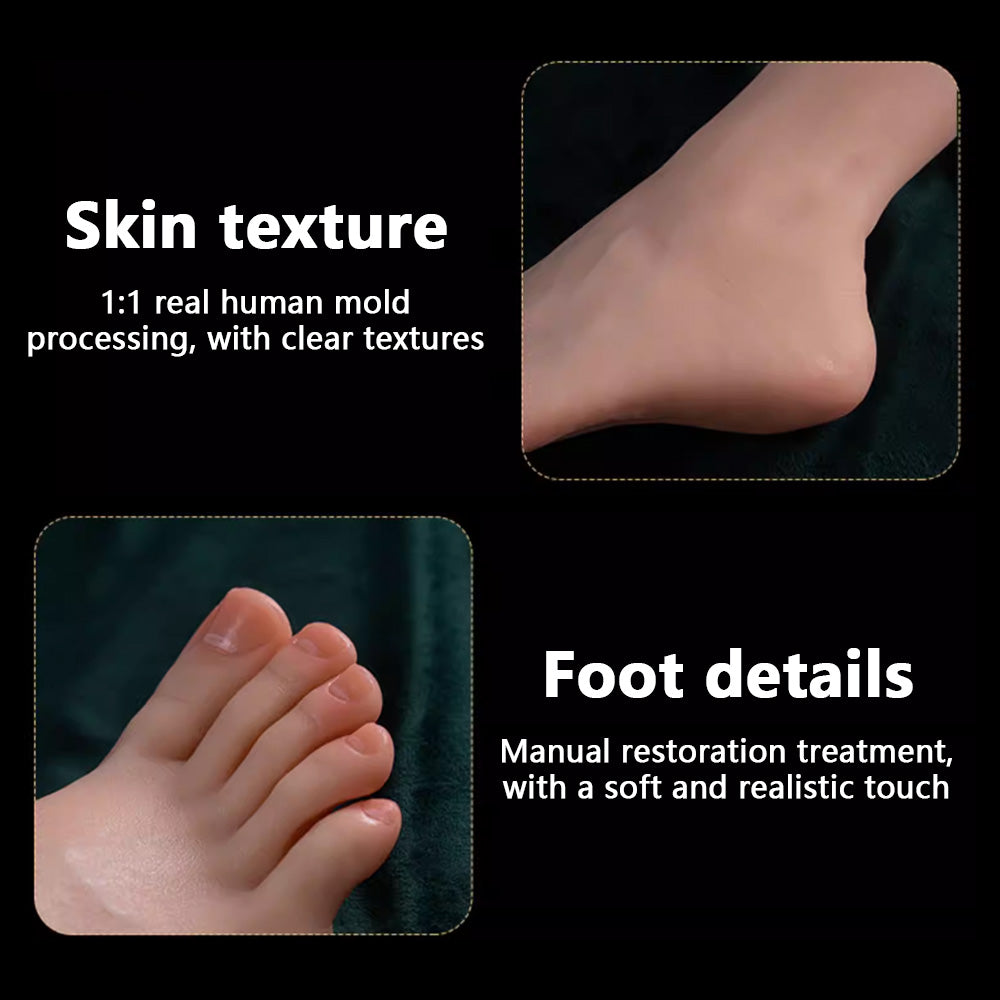 DE-LIANG Realistic Silicone Female Foot Model for Medical Study & Sock & Shoe Display