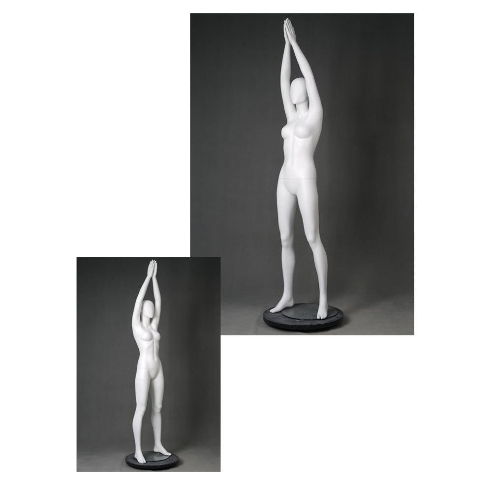 DE-LIANG Female Yoga Mannequin Full Body Fiberglass Display Model,Fitness Sports Pose Mannequin for Gym, Yoga Apparel, Activewear & Window Display