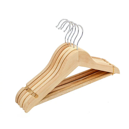 DE-LIANG Kids Solid Wood Hangers with Clips | Non-Slip Children's Closet Hangers Ages 2–8