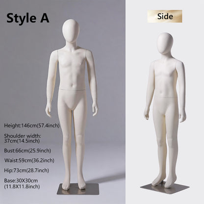 DE-LIANG Kids Full Body Mannequin Ages 4-14 | 6 Sizes Children Clothing Display Form