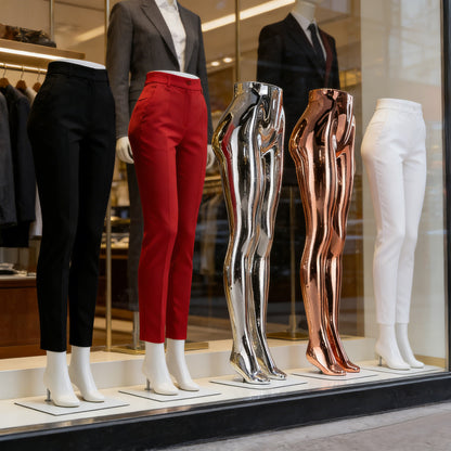 DE-LIANG Female Lower Body Mannequin Legs | Chrome Electroplated Pants Display Form
