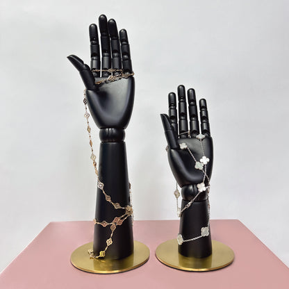 High Quality Matte Black Wooden Hand Mannequin Display, Female Wood Manikin Hand Dress Form Torso,Jewelry Display Flexiable Arm, 27/37/43cm DE-LIANG