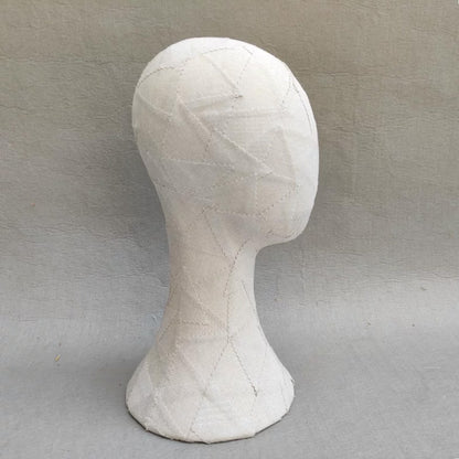 DE-LIANG Handcrafted Kraft Paper & Linen Mannequin Head, Pin-Insert Wig & Hat Display
