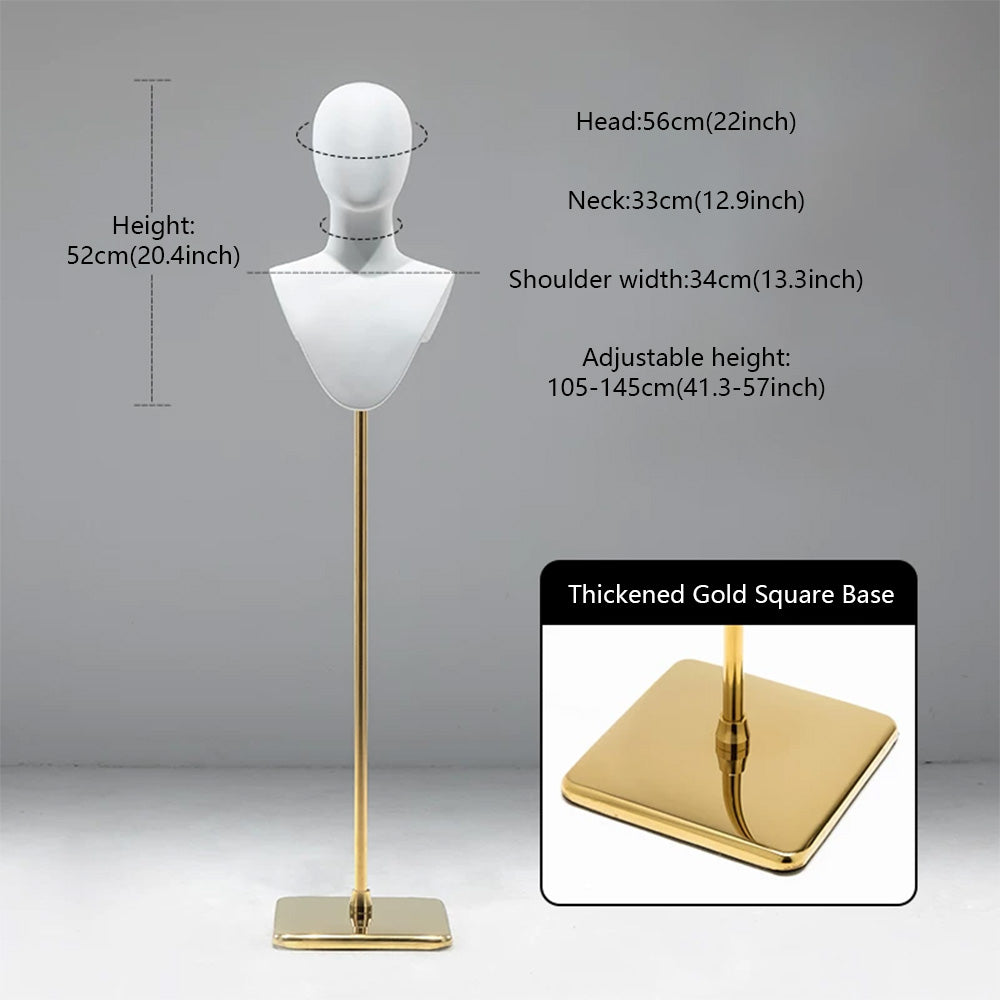 DE-LIANG Cosplay Mannequin Head Stand | Wigs Hats Jewelry | Extra-Long Wig Display
