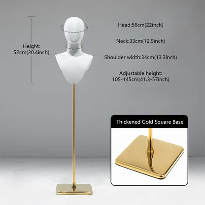 DE-LIANG Cosplay Mannequin Head Stand | Wigs Hats Jewelry | Extra-Long Wig Display