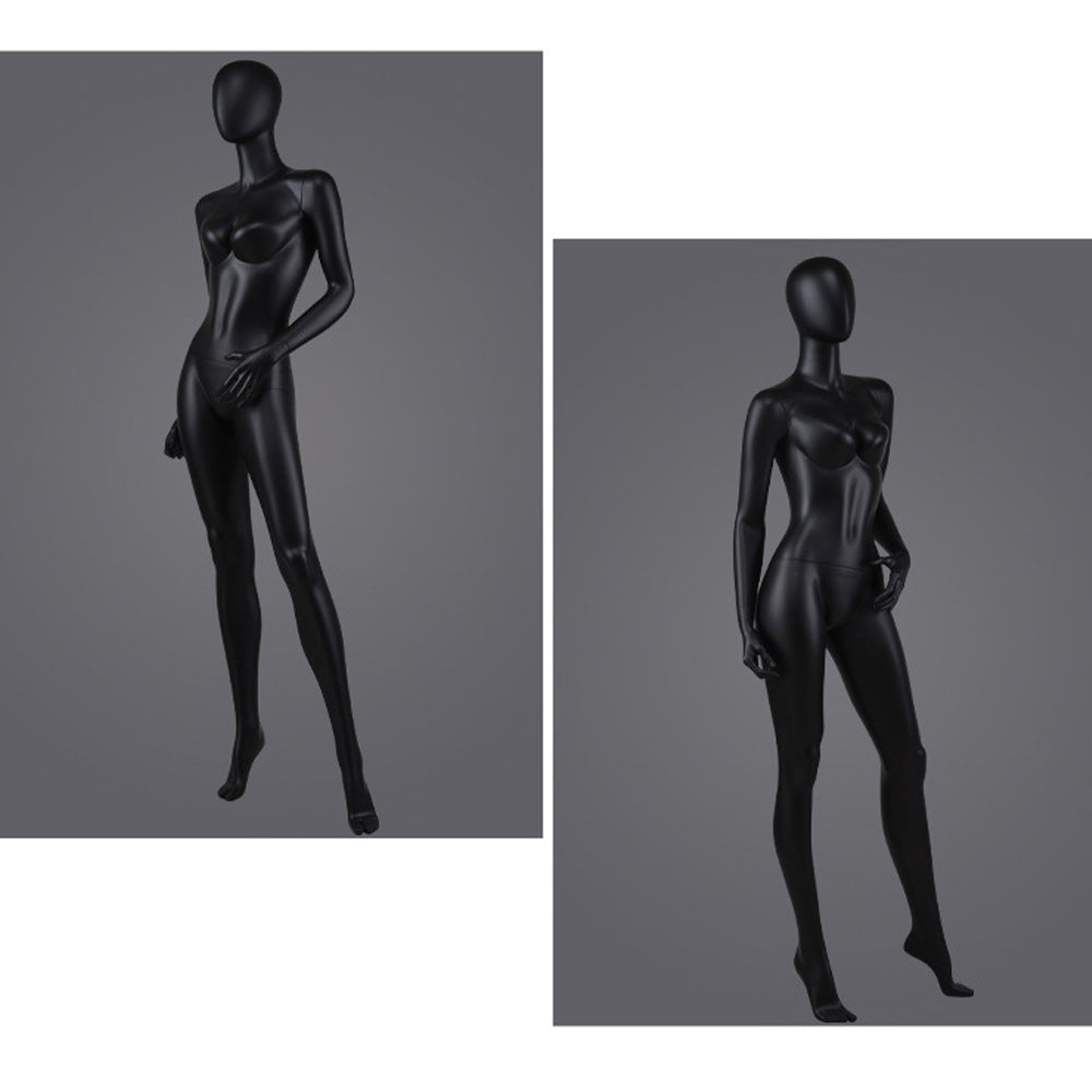 DE-LIANG Glossy Champagne Gold / Black Female Full Body Mannequin Set, Realistic Fiberglass Standing & Sitting Display Models for Clothing Stores, Window Fashion Display, Boutique Dress Form Props