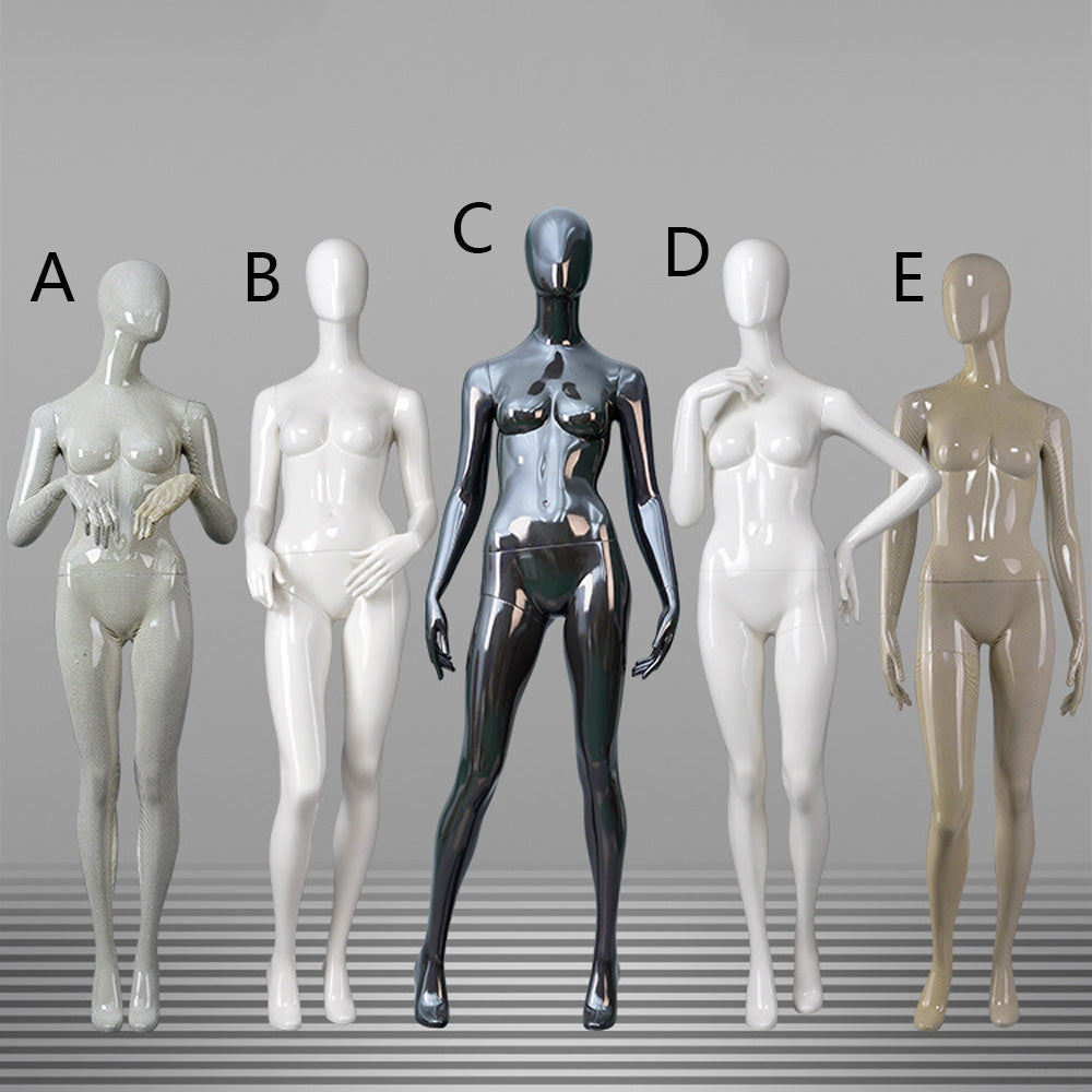 Maniquí femenino de cuerpo entero DE-LIANG: maniquí ajustable con torso para exhibición, maniquí moderno para boutiques de moda y escaparates.