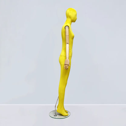 Luxury Matte Flannel Female Mannequin | Articulated Wooden Arms | DE-LIANG
