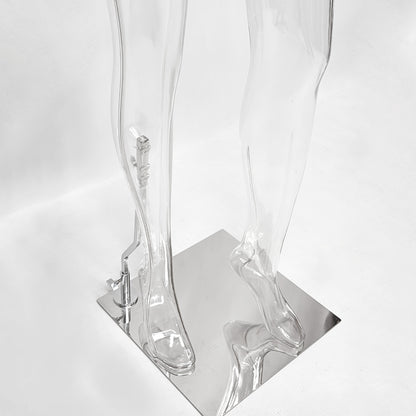DE-LIANG Transparent Female Mannequin Full Body PE Display for Retail Store Photography