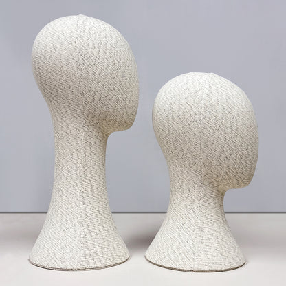 DE-LIANG luxury Pinnable Linen Mannequin Head: Fashion Style Jewelry, Wig, Hat, Sunglasses, Sarves Display