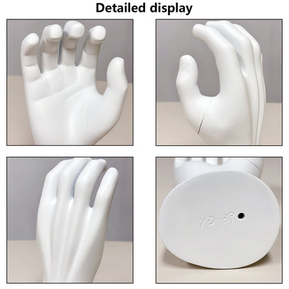 DE-LIANG Matte White Male Fiberglass Hand Display Stand: Jewelry /Watch Display; Sports Gloves and Wristbands Display.