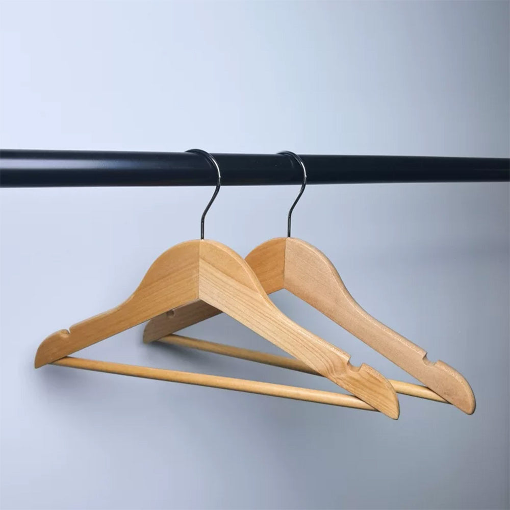 DE-LIANG Kids Solid Wood Hangers with Clips | Non-Slip Children's Closet Hangers Ages 2–8