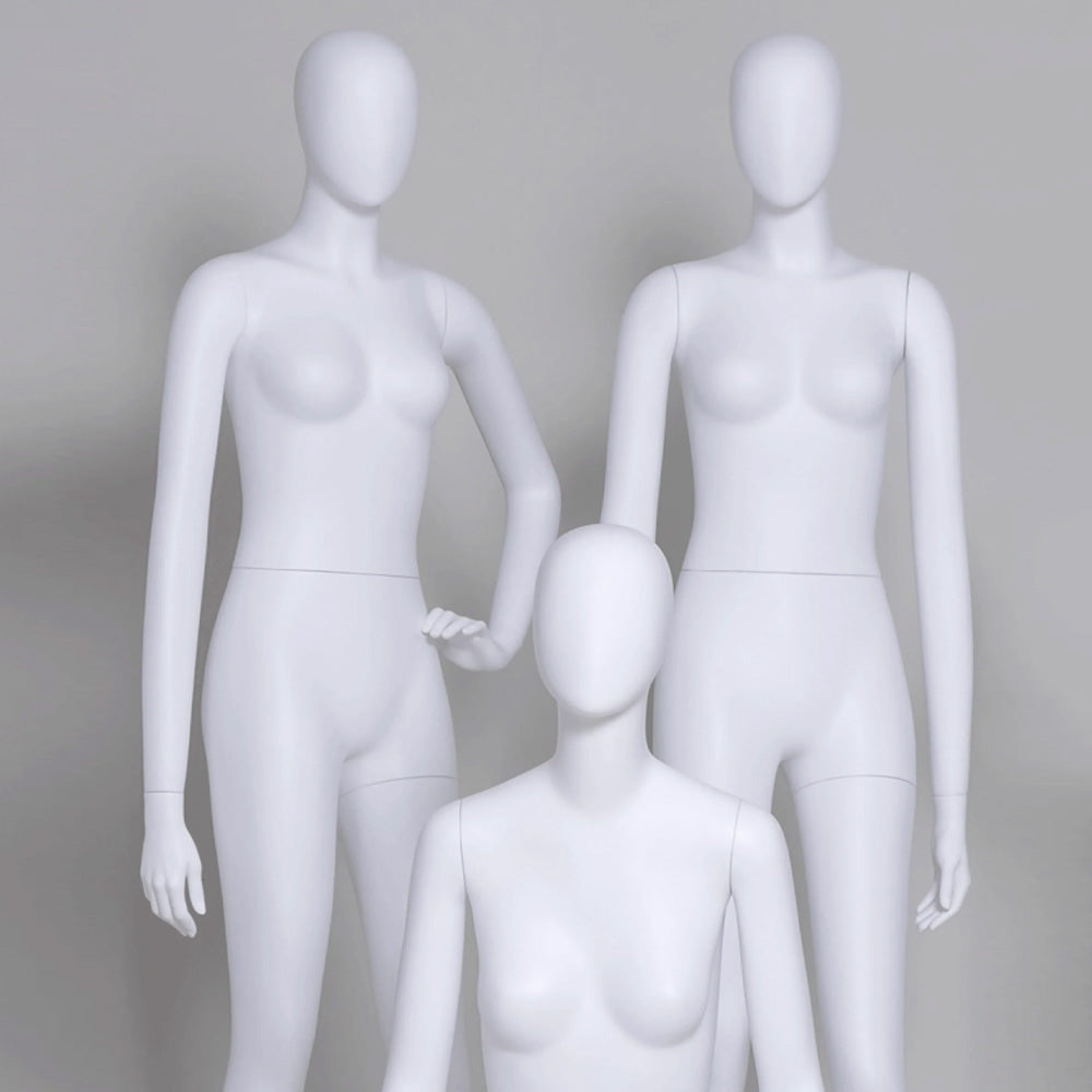 DE-LIANG Luxury Female Full Body Mannequins Stand,Matte White Realistic Fiberglass Dress Form Display,Manikin Torso Stand for Retail Clothing,with base*1pcs DL0168