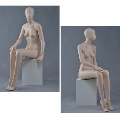 DE-LIANG Female Mannequin Full Body Display,Professional Dress Form for Clothing Store Window Display,Beige Gray Finish Retail Mannequins Torso