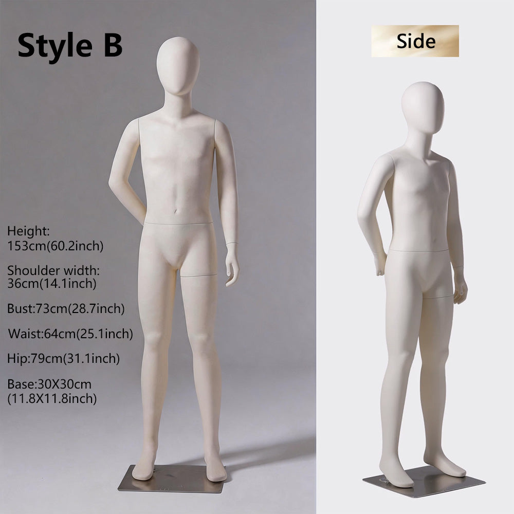 DE-LIANG Kids Full Body Mannequin Ages 4-14 | 6 Sizes Children Clothing Display Form