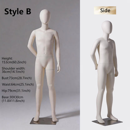 DE-LIANG Kids Full Body Mannequin Ages 4-14 | 6 Sizes Children Clothing Display Form