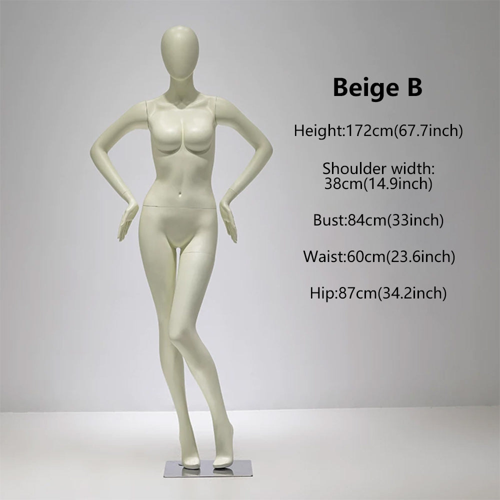 DE-LIANG Full Body Female Mannequin | Fiberglass Dress Form for Boutique Clothing Display