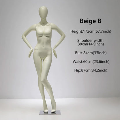 DE-LIANG Full Body Female Mannequin | Fiberglass Dress Form for Boutique Clothing Display