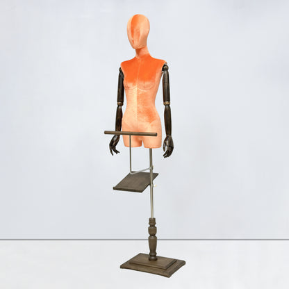 DE-LIANG Velvet Half Body Mannequin for Clothing Boutique & Retail Display | 4 Colors