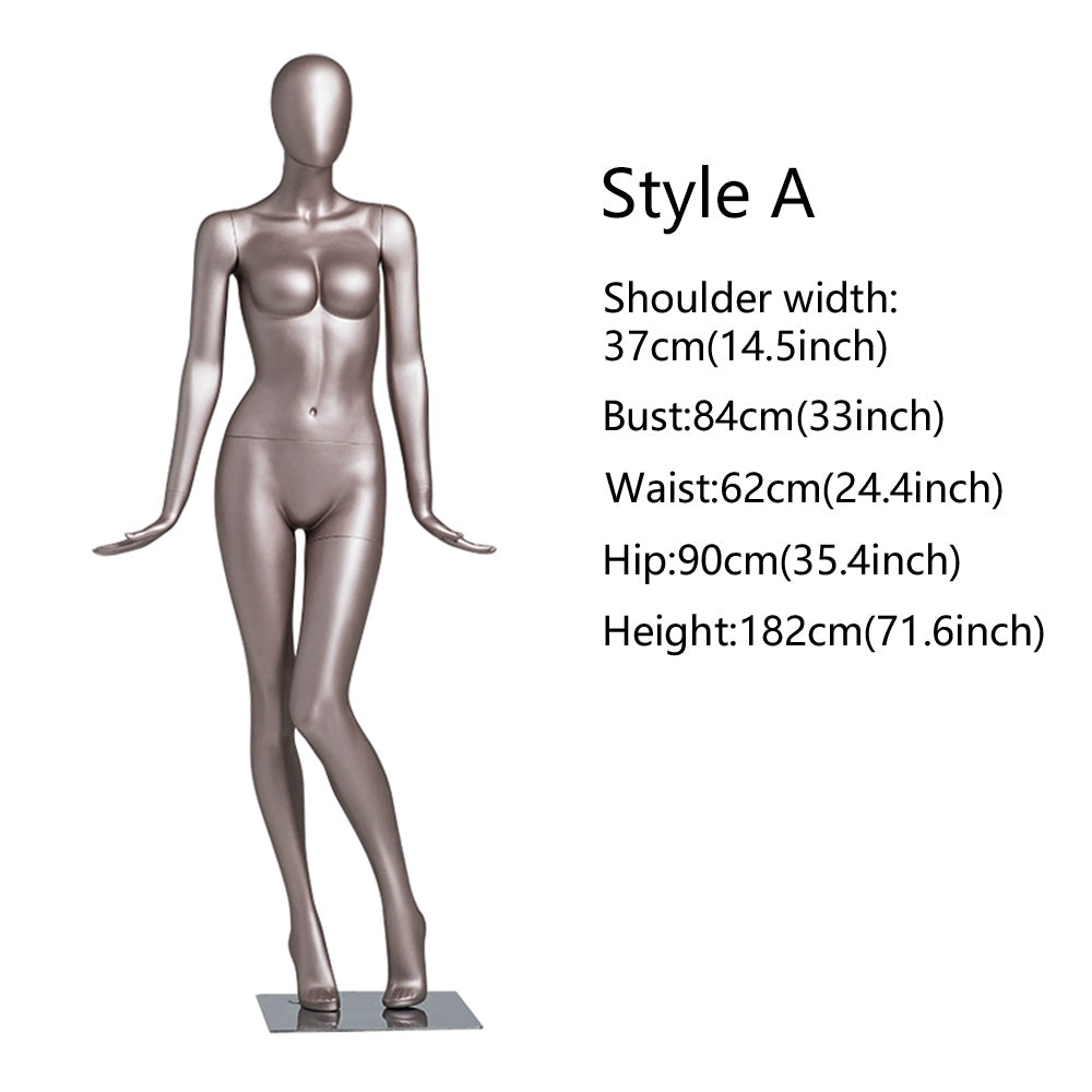 DE-LIANG Matte White / Rose Gold Female Full Body Mannequin - Lingerie Display Prop Standing Sitting Pose