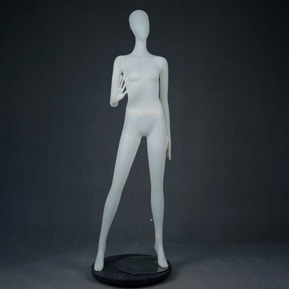 DE-LIANG Frosted Translucent Female Full Body Mannequins – Minimalist Abstract Window Display Model, Boutique Clothing Store Fashion Dress Form