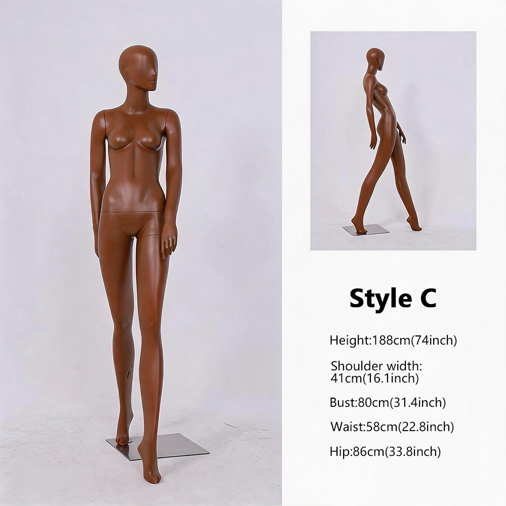 DE-LIANG Mocha Brown Female Full Body Mannequin for Boutique Window Display