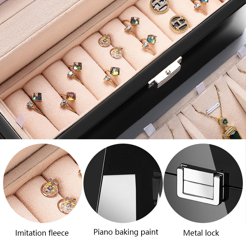 Light luxury piano wood paint jewelry box jewelry box ring necklace high-end jewelry jewelry box storage box DL01901 DE-LIANG