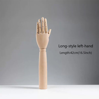 DE-LIANG Wooden Articulated Hand Mannequin with Stand – Jewelry & Bag Display Prop