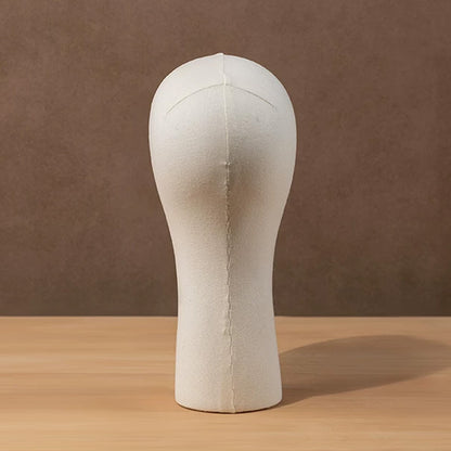 DE-LIANG Linen Mannequin Head Stand for Wigs Hats Scarves Display with Adjustable Base